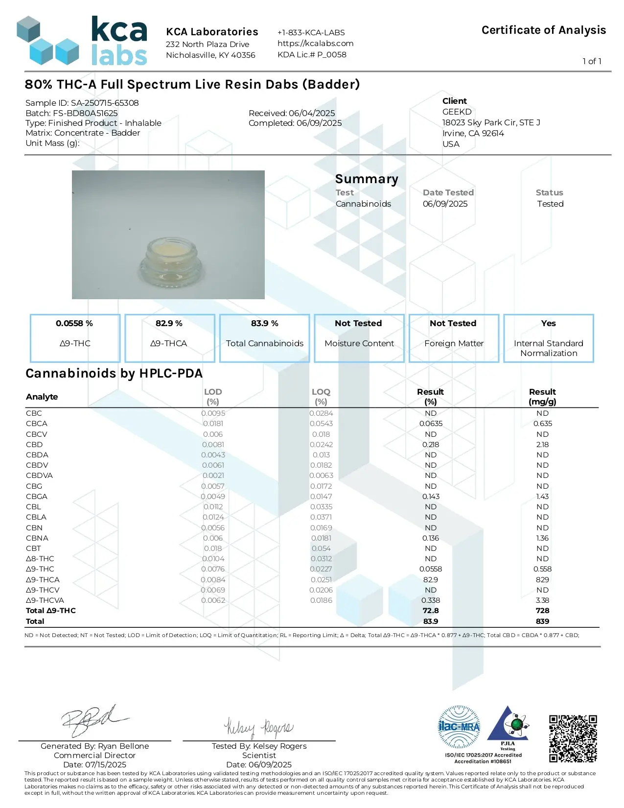 1g Badder | Apple Fritter | Hybrid - Image 2