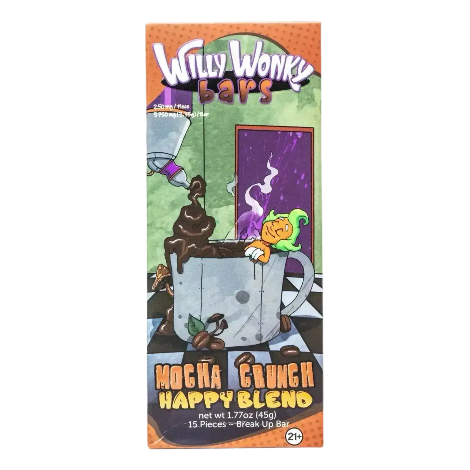 Willy Wonky Magic Mushroom Blend Chocolate Bar Mocha Crunch